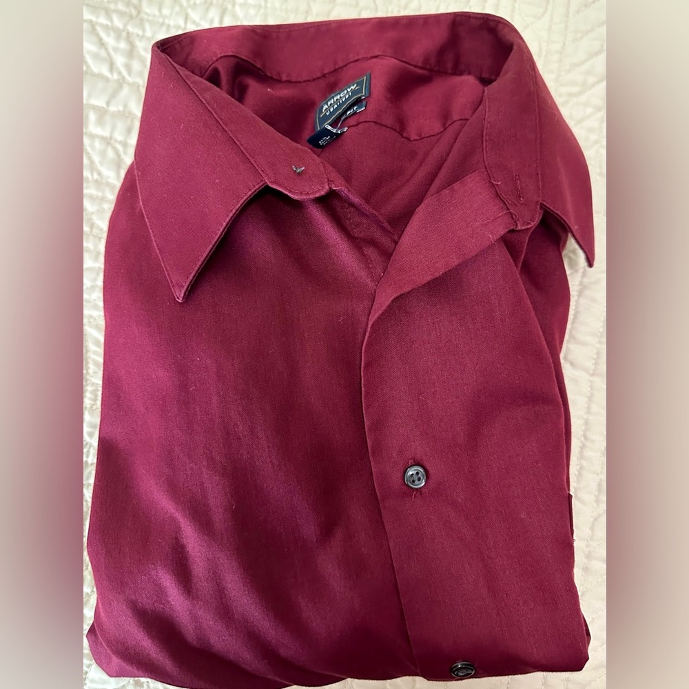 Arrow Burgundy Men's Casual Button Down Shirt